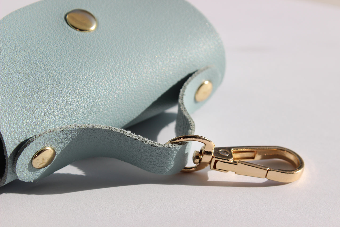 Vegan leather 
Poop bag holder - baby blue